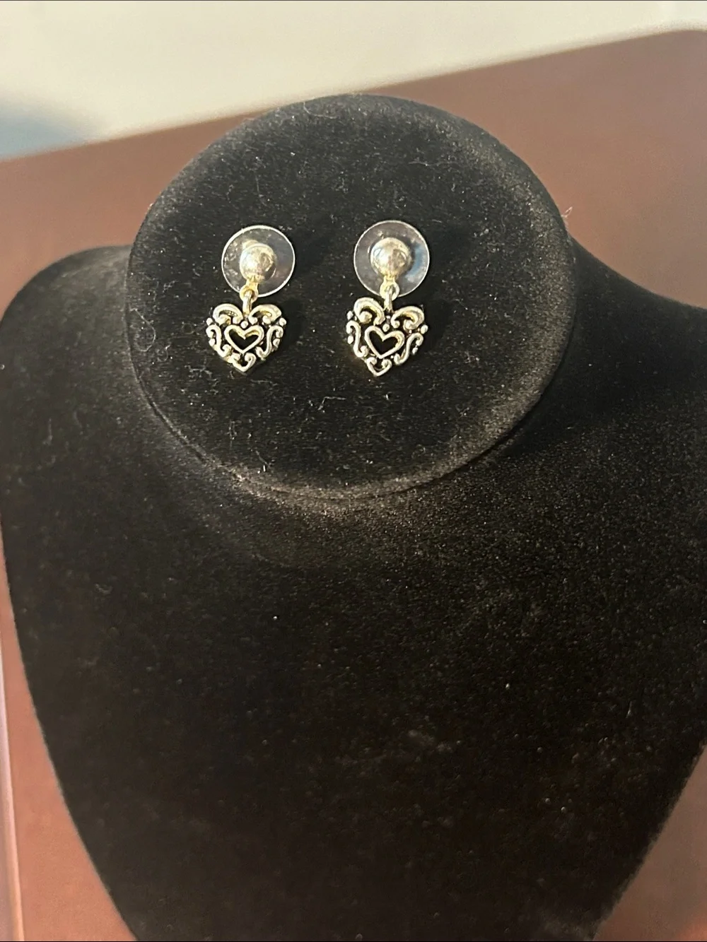 Brighton Silver-Tone Heart Filigree Drop Earrings